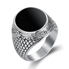 Personality Pitted Dome Vinyl Ring For Men