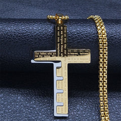 Stainless Steel Cross Shelf Necklace For Men