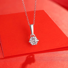 925 Silver Inlaid Moissanite Water Drop Necklace