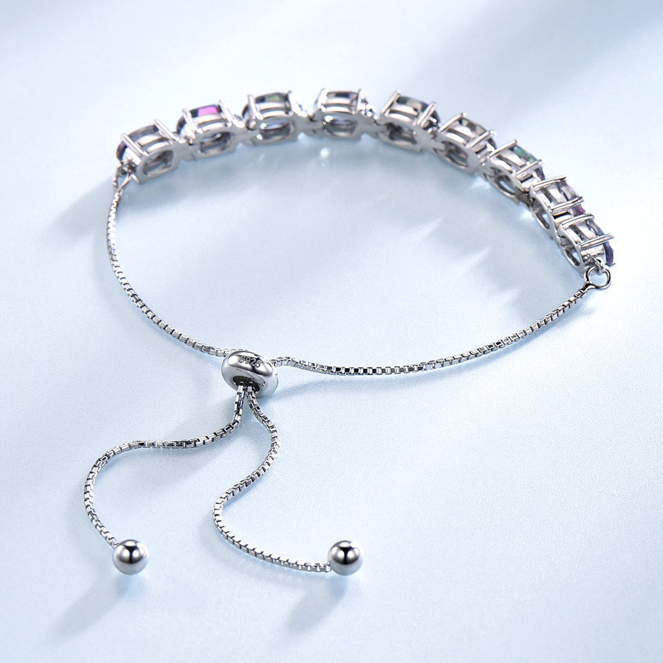 Topaz Adjustable 925 Silver Bracelet