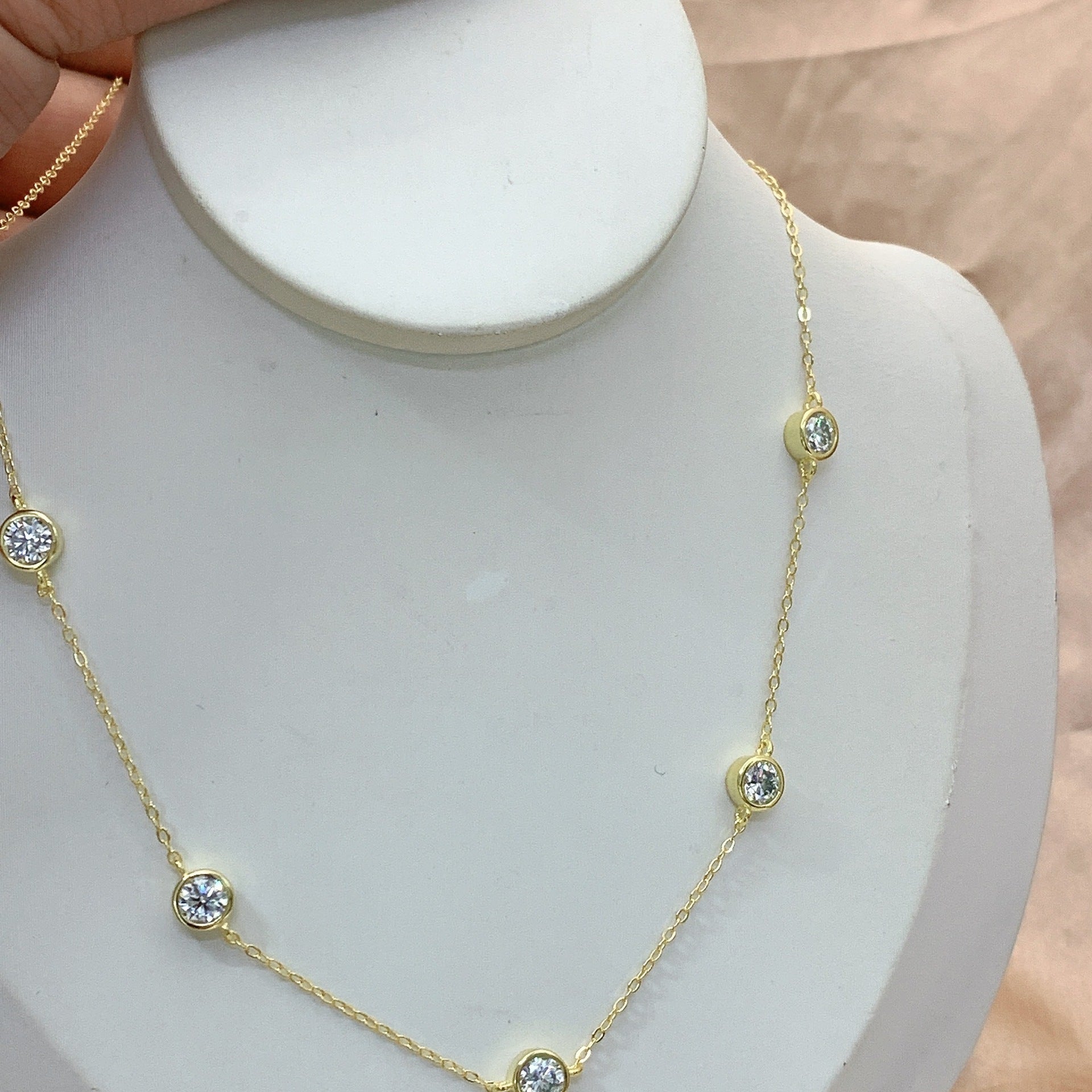 Sterling Silver S925 Moissanite Starry Necklace