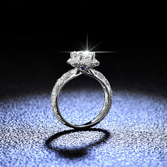 925 Sterling Silver Ring Moissanite Six Claw