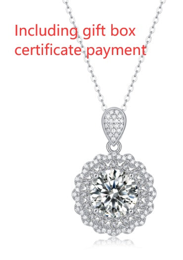 S925 Silver Necklace With Moissanite Pendant