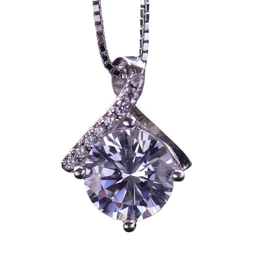 Moissanite 925 Silver Pendant D Color Necklace