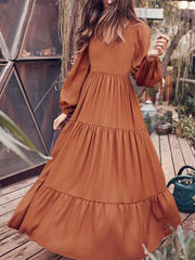 Autumn Temperament Women'S Large Swing Dress