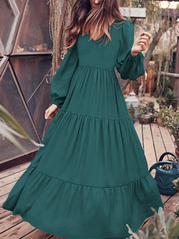 Autumn Temperament Women'S Large Swing Dress