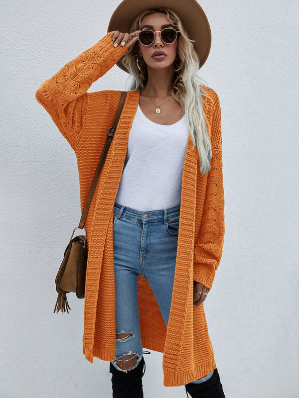 Women's Open Knit Long Sleeve Cardigan