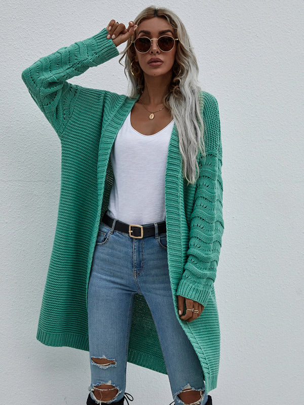 Women's Open Knit Long Sleeve Cardigan