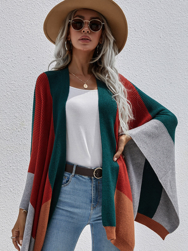 Women'S Plaid Oversized Loose Knit Cardigan