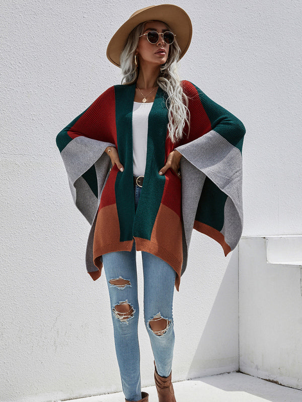 Women'S Plaid Oversized Loose Knit Cardigan