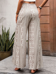 New high-waisted wide-leg trousers with stitching ethnic style casual wide-leg trousers